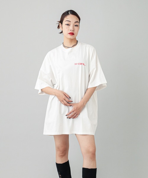 X-girl（エックスガール）の「FAINT PRINTED S/S TEE DRESS（ワンピース・レディース・ブラック/ホワイト/ベージュ・S/M）」の16枚目の写真