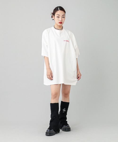 X-girl（エックスガール）の「FAINT PRINTED S/S TEE DRESS（ワンピース・レディース・ブラック/ホワイト/ベージュ・S/M）」の17枚目の写真