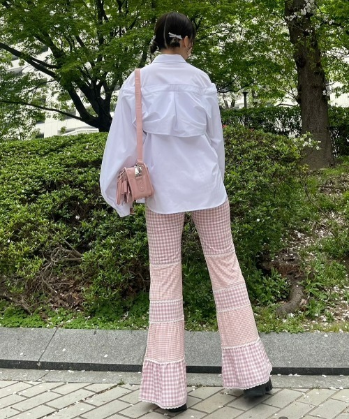 【美品】Candy Stripper ギンガムリボンフレアパンツ レッド m86033042701_1.jpg?1734442994