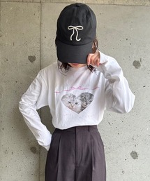 CATリボンロングTシャツ