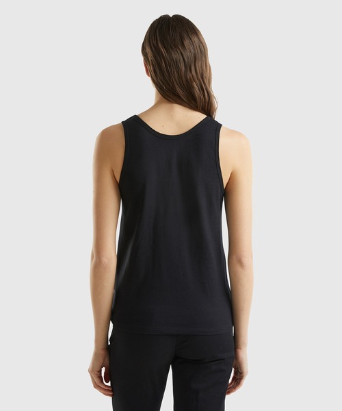 BENETTON (UNITED COLORS OF BENETTON)(ベネトンユナイテッドカラーズオブベネトン)の「ベーシックタンクトップ(タンクトップ・レディース・ネイビー/ブラック/ホワイト/ピンクベージュ・SMALL/X-SMALL/MEDIUM/XX-SMALL)」の6枚目の写真