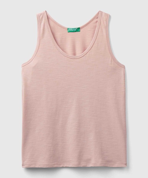 BENETTON (UNITED COLORS OF BENETTON)(ベネトンユナイテッドカラーズオブベネトン)の「ベーシックタンクトップ(タンクトップ・レディース・ネイビー/ブラック/ホワイト/ピンクベージュ・SMALL/X-SMALL/MEDIUM/XX-SMALL)」の14枚目の写真