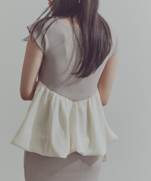PROPORTION BODY DRESSING(プロポーションボディドレッシング)の「バルーンペプラムニットSET UP / 1214140424(ワンピース・レディース・ブラック/ベージュ/ネイビー・SMALL/MEDIUM)」の17枚目の写真
