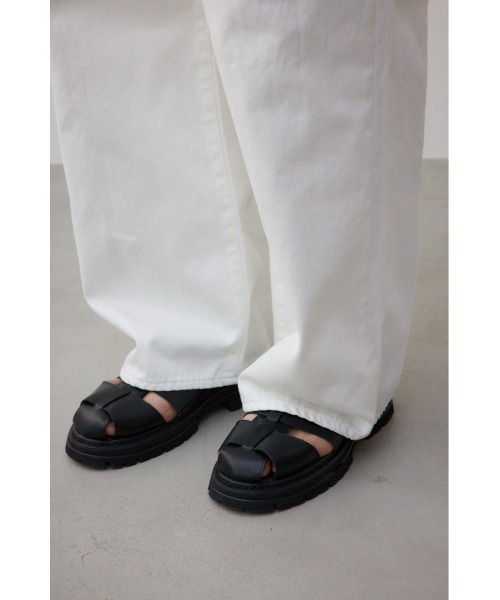 AZUL by moussy（アズールバイマウジー）の「AZUL DENIM ハイウエストワイドパンツ（デニムパンツ・メンズ・ホワイト/ブルー・FREE）」の3枚目の写真