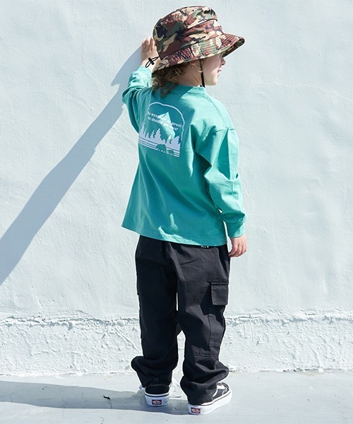 minimal（ミニマル）の「【撥水】バックプリント長袖Tシャツ（Tシャツ/カットソー・キッズ・ベビーピンク/ホワイト系/ホワイト/サックスブルー/グリーン・100cm/130cm/140cm/120cm/110cm）」の7枚目の写真