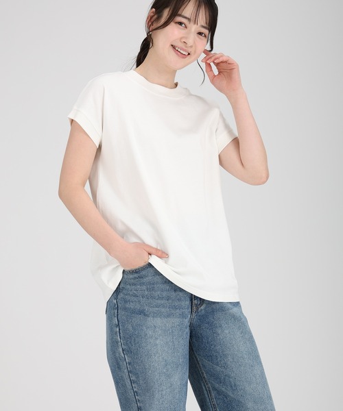 Edit Sheen(エディットシーン)の「ヘビーウェイト袖リブTシャツ(Tシャツ/カットソー・レディース・ホワイト/ブラック/チャコールグレー・M)」の2枚目の写真