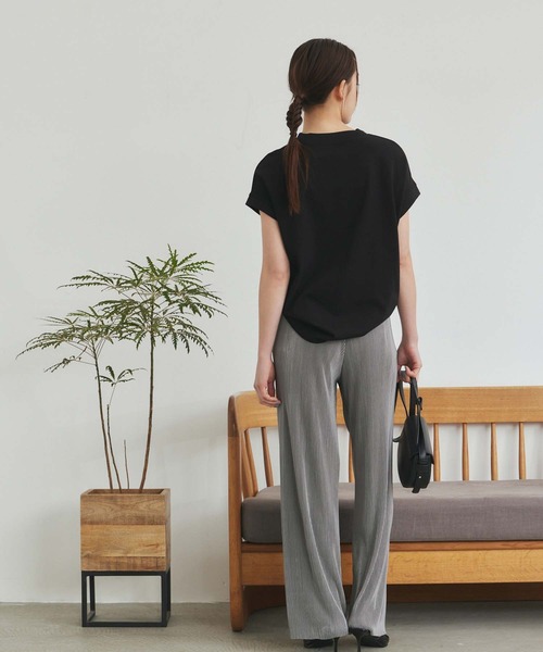 Edit Sheen(エディットシーン)の「ヘビーウェイト袖リブTシャツ(Tシャツ/カットソー・レディース・ホワイト/ブラック/チャコールグレー・M)」の5枚目の写真