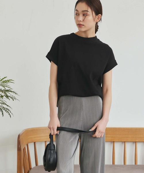 Edit Sheen(エディットシーン)の「ヘビーウェイト袖リブTシャツ(Tシャツ/カットソー・レディース・ホワイト/ブラック/チャコールグレー・M)」の7枚目の写真