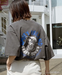 【BACK TO THE FUTURE & JAWS】別注 ピグメント加工ヴィンテージライクデザイン ビッグシルエット半袖Tシャツ/バック・トゥ・ザ・フューチャー/ジョーズ