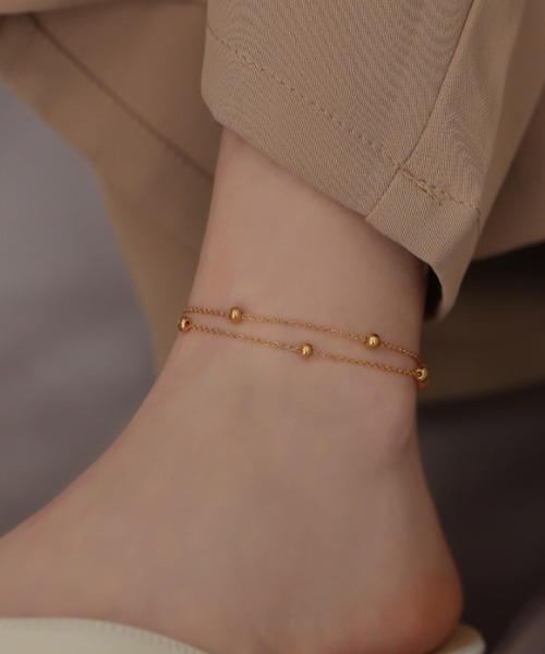 Coo+i（クーイ）の「ボールチェーンステンレスアンクレット（アンクレット・レディース・ゴールド・FREE）」の3枚目の写真
