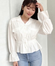 Her lip to | Lace Trimming Cotton Blouse(シャツ/ブラウス)