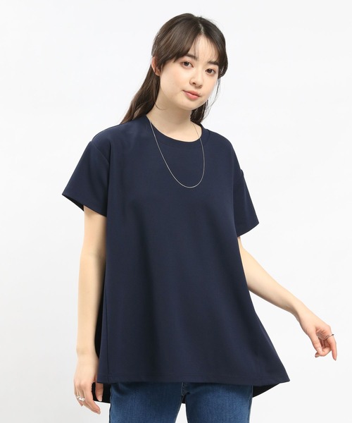 GLOBAL WORK Smile Seed Store（グローバルワーク スマイルシードストア）の「ジョーゼットAラインTシャツ半袖/104985（Tシャツ/カットソー・レディース・ネイビー/グレイッシュベージュ/ブラック・X-LARGE/SMALL/MEDIUM/LARGE）」の3枚目の写真
