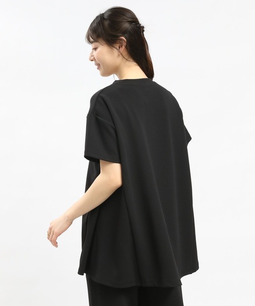 GLOBAL WORK Smile Seed Store（グローバルワーク スマイルシードストア）の「ジョーゼットAラインTシャツ半袖/104985（Tシャツ/カットソー・レディース・ネイビー/グレイッシュベージュ/ブラック・X-LARGE/SMALL/MEDIUM/LARGE）」の9枚目の写真