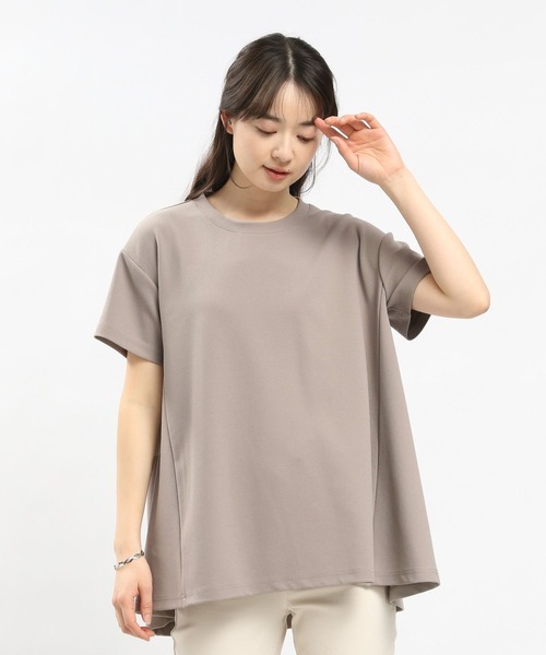 GLOBAL WORK Smile Seed Store（グローバルワーク スマイルシードストア）の「ジョーゼットAラインTシャツ半袖/104985（Tシャツ/カットソー・レディース・ネイビー/グレイッシュベージュ/ブラック・X-LARGE/SMALL/MEDIUM/LARGE）」の13枚目の写真