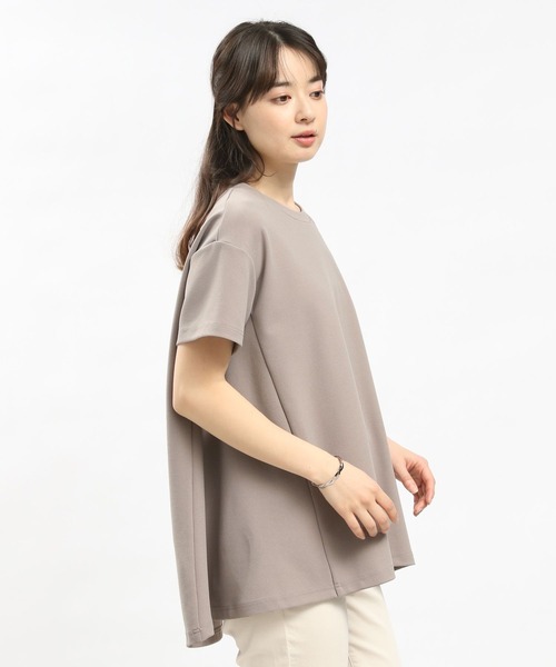 GLOBAL WORK Smile Seed Store（グローバルワーク スマイルシードストア）の「ジョーゼットAラインTシャツ半袖/104985（Tシャツ/カットソー・レディース・ネイビー/グレイッシュベージュ/ブラック・X-LARGE/SMALL/MEDIUM/LARGE）」の14枚目の写真