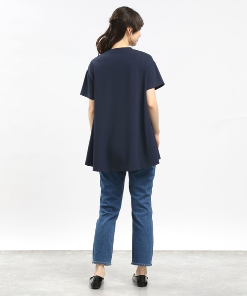 GLOBAL WORK Smile Seed Store（グローバルワーク スマイルシードストア）の「ジョーゼットAラインTシャツ半袖/104985（Tシャツ/カットソー・レディース・ネイビー/グレイッシュベージュ/ブラック・X-LARGE/SMALL/MEDIUM/LARGE）」の18枚目の写真
