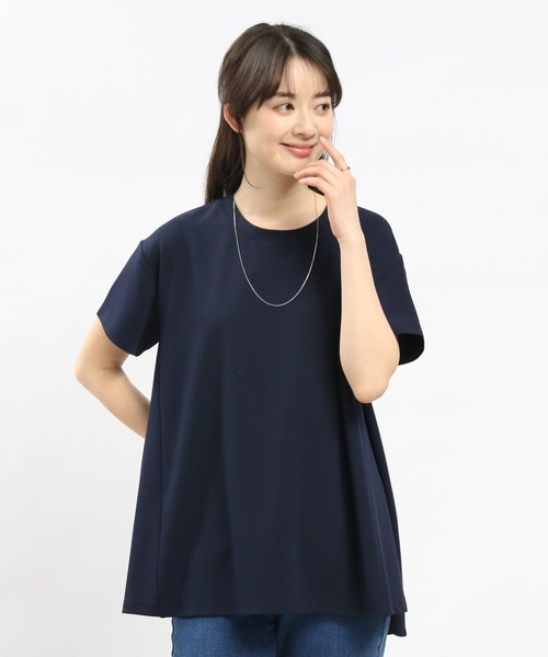 GLOBAL WORK Smile Seed Store（グローバルワーク スマイルシードストア）の「ジョーゼットAラインTシャツ半袖/104985（Tシャツ/カットソー・レディース・ネイビー/グレイッシュベージュ/ブラック・X-LARGE/SMALL/MEDIUM/LARGE）」の19枚目の写真