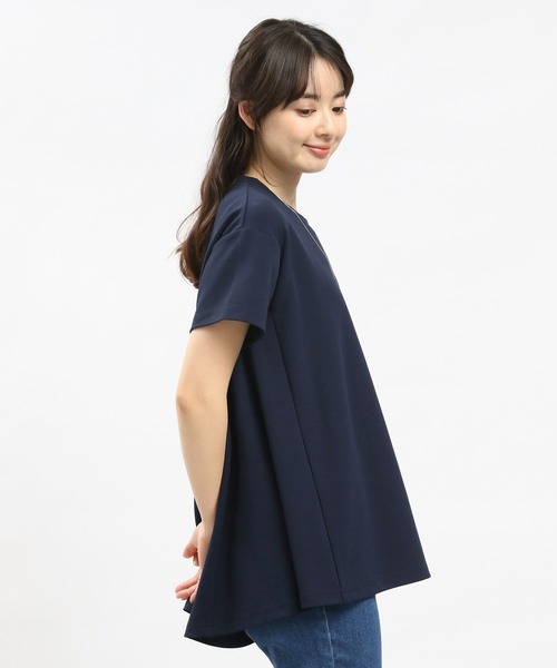 GLOBAL WORK Smile Seed Store（グローバルワーク スマイルシードストア）の「ジョーゼットAラインTシャツ半袖/104985（Tシャツ/カットソー・レディース・ネイビー/グレイッシュベージュ/ブラック・X-LARGE/SMALL/MEDIUM/LARGE）」の20枚目の写真