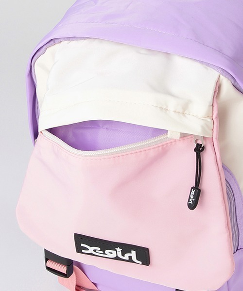 X-girl Stages（エックスガールステージス）の「配色リュック（バックパック/リュック・キッズ・ピンク/マルチ・FREE）」の16枚目の写真