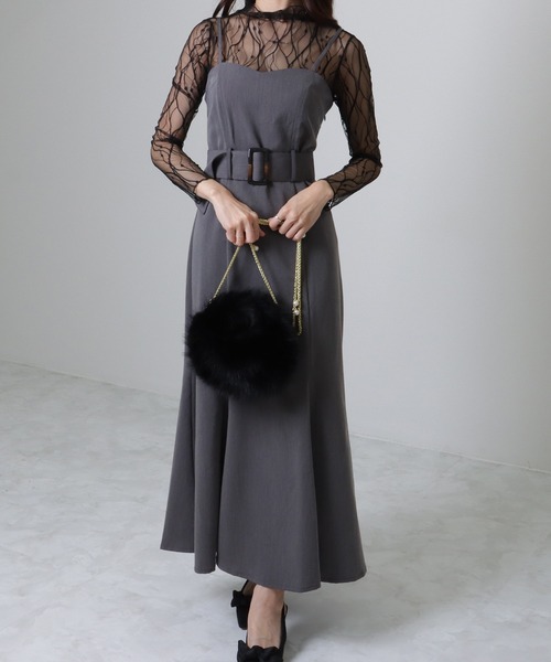 Lace Ladies(レースレディース)の「パール チェーンストラップ付き ワンハンドル ファー バッグ(ハンドバッグ・レディース・ブラック/アイボリー/モカ/ブルーグレー・FREE)」の7枚目の写真