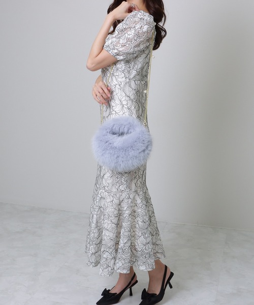 Lace Ladies(レースレディース)の「パール チェーンストラップ付き ワンハンドル ファー バッグ(ハンドバッグ・レディース・ブラック/アイボリー/モカ/ブルーグレー・FREE)」の12枚目の写真