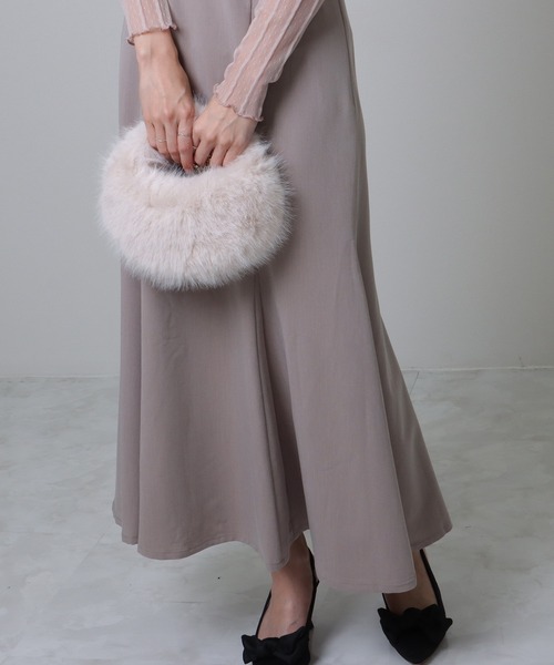 Lace Ladies(レースレディース)の「パール チェーンストラップ付き ワンハンドル ファー バッグ(ハンドバッグ・レディース・ブラック/アイボリー/モカ/ブルーグレー・FREE)」の18枚目の写真