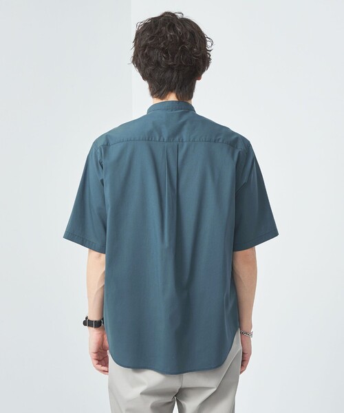 green label relaxing（グリーンレーベルリラクシング）の「コットンシルクボイル ジャストルーズ バンドカラー シャツ（シャツ/ブラウス・メンズ・ロイヤルブルー/ダークグリーン・M/L/S/XL）」の12枚目の写真