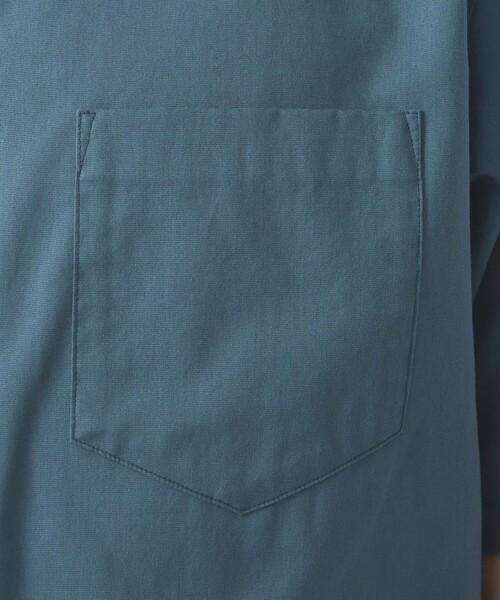 green label relaxing（グリーンレーベルリラクシング）の「コットンシルクボイル ジャストルーズ バンドカラー シャツ（シャツ/ブラウス・メンズ・ロイヤルブルー/ダークグリーン・M/L/S/XL）」の5枚目の写真