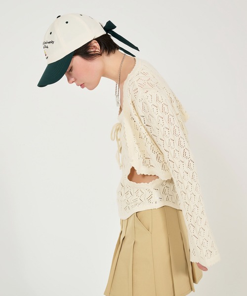 TINA：JOJUN（ティーナジョジュン）の「透かし編み カントリーライクニットキャミ TINA：JOJUN（キャミソール・レディース・クリーム/ブラウン系その他・M）」の6枚目の写真