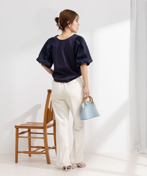 NOLLEY’S（ノーリーズ）の「2WAY布帛切り替え袖ボリュームカットソー（Tシャツ/カットソー・レディース・ブラック/ネイビー/ホワイト・FREE）」の15枚目の写真