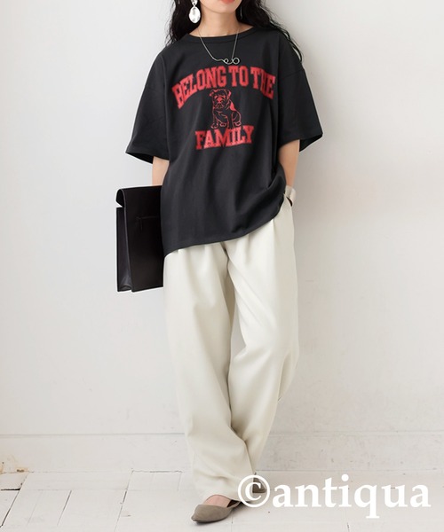 antiqua（アンティカ）の「ブルドッグロゴTシャツ（Tシャツ/カットソー・レディース・スミクロ/ブルー/ブラック/ホワイト・P/R）」の12枚目の写真
