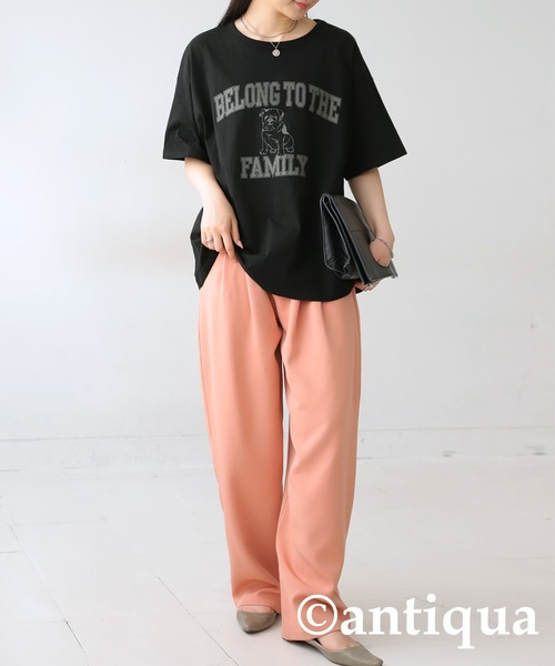 antiqua（アンティカ）の「ブルドッグロゴTシャツ（Tシャツ/カットソー・レディース・スミクロ/ブルー/ブラック/ホワイト・P/R）」の6枚目の写真