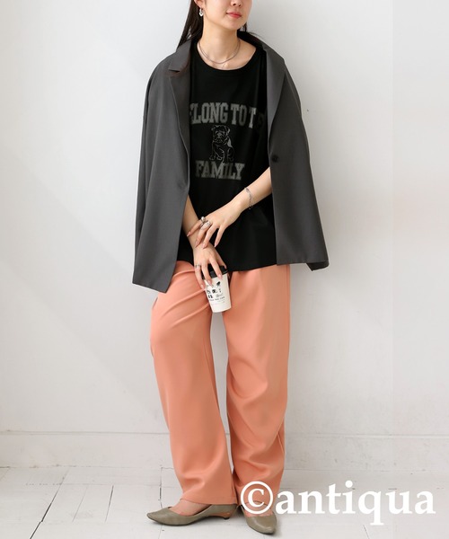 antiqua（アンティカ）の「ブルドッグロゴTシャツ（Tシャツ/カットソー・レディース・スミクロ/ブルー/ブラック/ホワイト・P/R）」の7枚目の写真