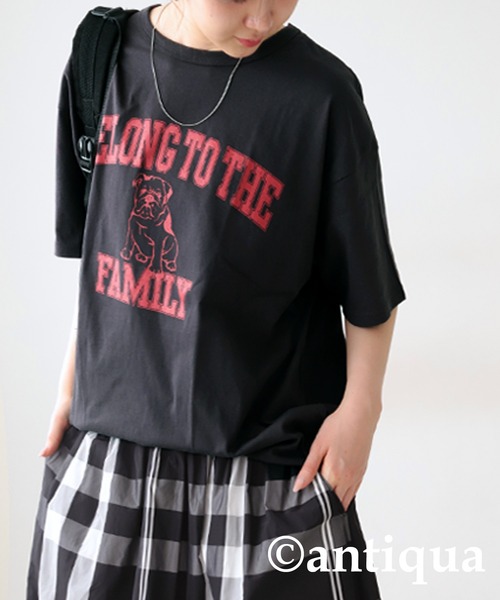 antiqua（アンティカ）の「ブルドッグロゴTシャツ（Tシャツ/カットソー・レディース・スミクロ/ブルー/ブラック/ホワイト・P/R）」の9枚目の写真