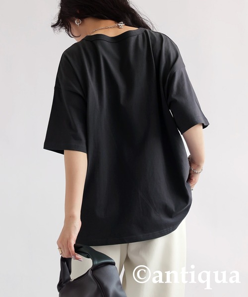 antiqua（アンティカ）の「ブルドッグロゴTシャツ（Tシャツ/カットソー・レディース・スミクロ/ブルー/ブラック/ホワイト・P/R）」の13枚目の写真