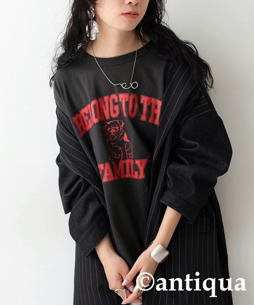 antiqua（アンティカ）の「ブルドッグロゴTシャツ（Tシャツ/カットソー・レディース・スミクロ/ブルー/ブラック/ホワイト・P/R）」の14枚目の写真