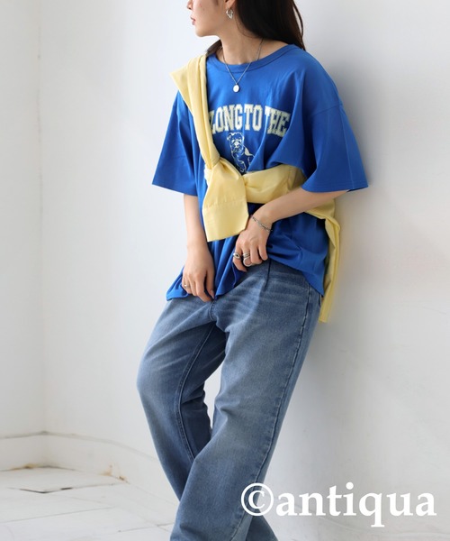 antiqua（アンティカ）の「ブルドッグロゴTシャツ（Tシャツ/カットソー・レディース・スミクロ/ブルー/ブラック/ホワイト・P/R）」の17枚目の写真