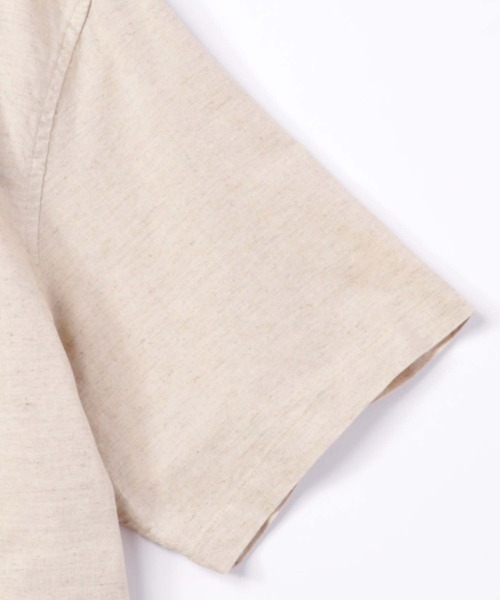 Noen(ノエン)の「半袖リネンレギュラーカラーシャツ(Tシャツ/カットソー・メンズ・ベージュ/ホワイト/ブルー・LARGE/MEDIUM)」の15枚目の写真