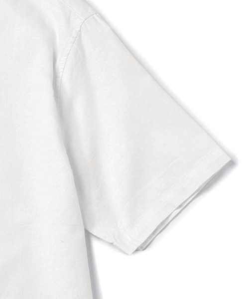 Noen(ノエン)の「半袖リネンレギュラーカラーシャツ(Tシャツ/カットソー・メンズ・ベージュ/ホワイト/ブルー・LARGE/MEDIUM)」の5枚目の写真