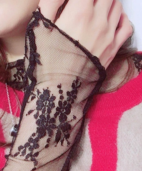 Miniministore(ミニミニストア)の「レース チュール トップス レディース(シャツ/ブラウス・レディース・グレー/ブラック/ベージュ/テラコッタ/ホワイト/キャメル・FREE)」の11枚目の写真