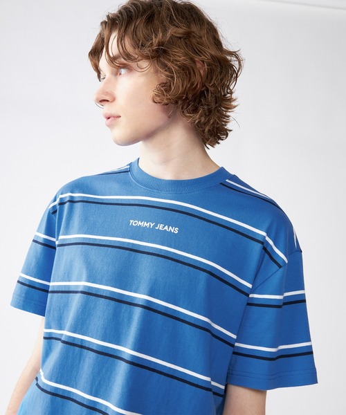 トミーヒルフィガー　オーガニックコットンTシャツ　ライトブルー トミー ヒルフィガー TOMMY HILFIGER タフタオーバーサイズ