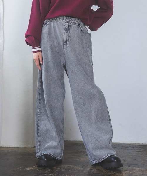 repipi armario（レピピ アルマリオ）の「ホックデニムワイドパンツ（デニムパンツ・キッズ・ブルー系その他/ブラック/ライトブルー/ブルー系その他2/ブルー系その他3/ブラック系その他/グレー系その他・SMALL/MEDIUM/LARGE）」の4枚目の写真