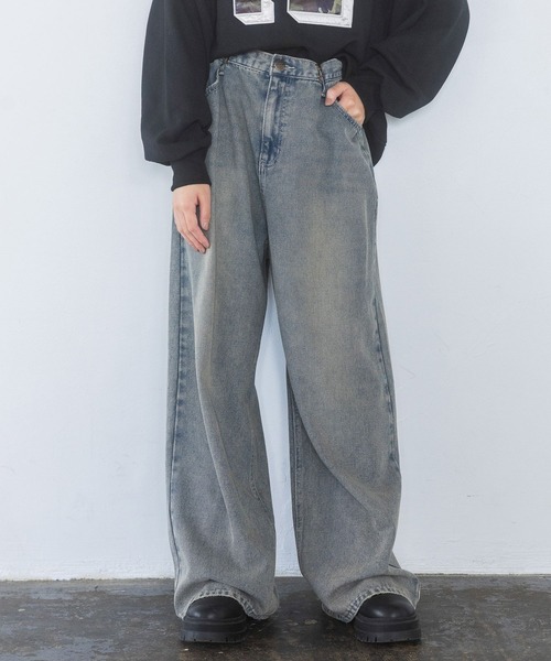 repipi armario（レピピ アルマリオ）の「ホックデニムワイドパンツ（デニムパンツ・キッズ・ブルー系その他/ブラック/ライトブルー/ブルー系その他2/ブルー系その他3/ブラック系その他/グレー系その他・SMALL/MEDIUM/LARGE）」の5枚目の写真