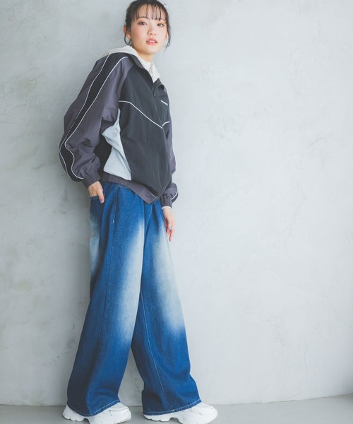 repipi armario（レピピ アルマリオ）の「ホックデニムワイドパンツ（デニムパンツ・キッズ・ブルー系その他/ブラック/ライトブルー/ブルー系その他2/ブルー系その他3/ブラック系その他/グレー系その他・SMALL/MEDIUM/LARGE）」の17枚目の写真