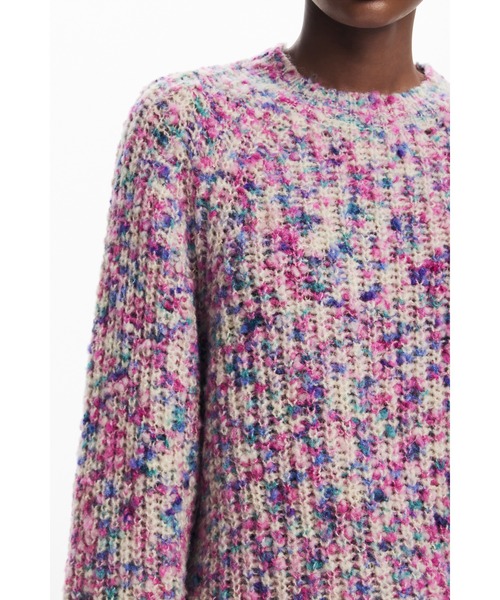 Desigual(デシグアル)の「マルチカラーミックス編みクルーネックニットセーター(ニット/セーター・レディース・マルチ・S)」の2枚目の写真