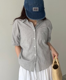 GIUNON（ジウノン）の「puff sleeve check shirt / パフスリーブチェックシャツ（シャツ/ブラウス）」