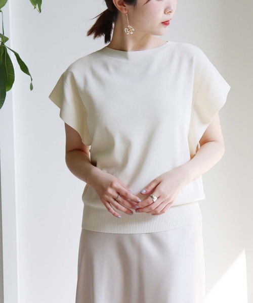 Jines（ジネス）の「ラッフルスリーブニット（ニット/セーター・レディース・ブラウン/ホワイト/ブラック系その他/ピンク/ブラック/ライトブルー/ホワイト系その他・38）」の2枚目の写真