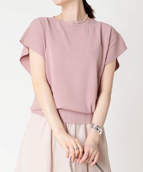 Jines（ジネス）の「ラッフルスリーブニット（ニット/セーター・レディース・ブラウン/ホワイト/ブラック系その他/ピンク/ブラック/ライトブルー/ホワイト系その他・38）」の7枚目の写真