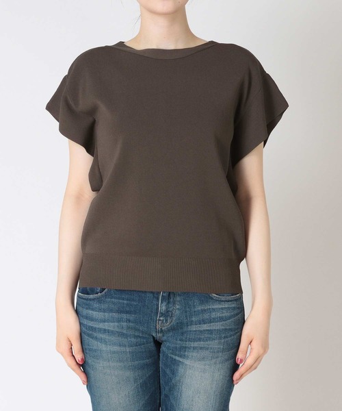 Jines（ジネス）の「ラッフルスリーブニット（ニット/セーター・レディース・ブラウン/ホワイト/ブラック系その他/ピンク/ブラック/ライトブルー/ホワイト系その他・38）」の19枚目の写真