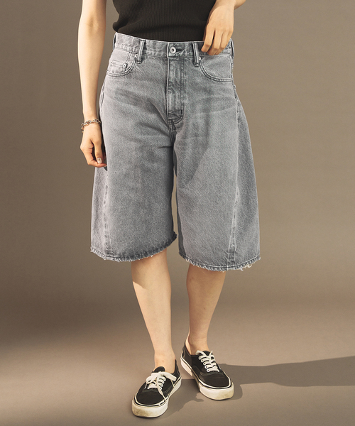 OUT OF FRAMegray denim half パンツ